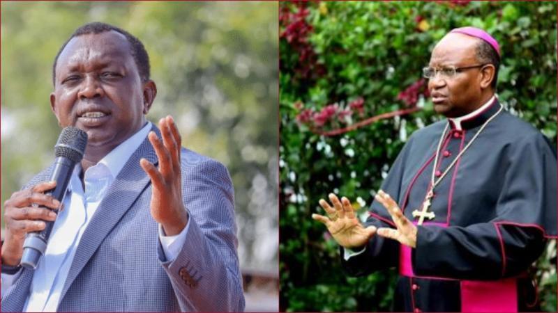 Collaged file photos of Kapseret MP Oscar Sudi and Archbishop Anthony Muheria of the Nyeri Catholic Archdiocese.